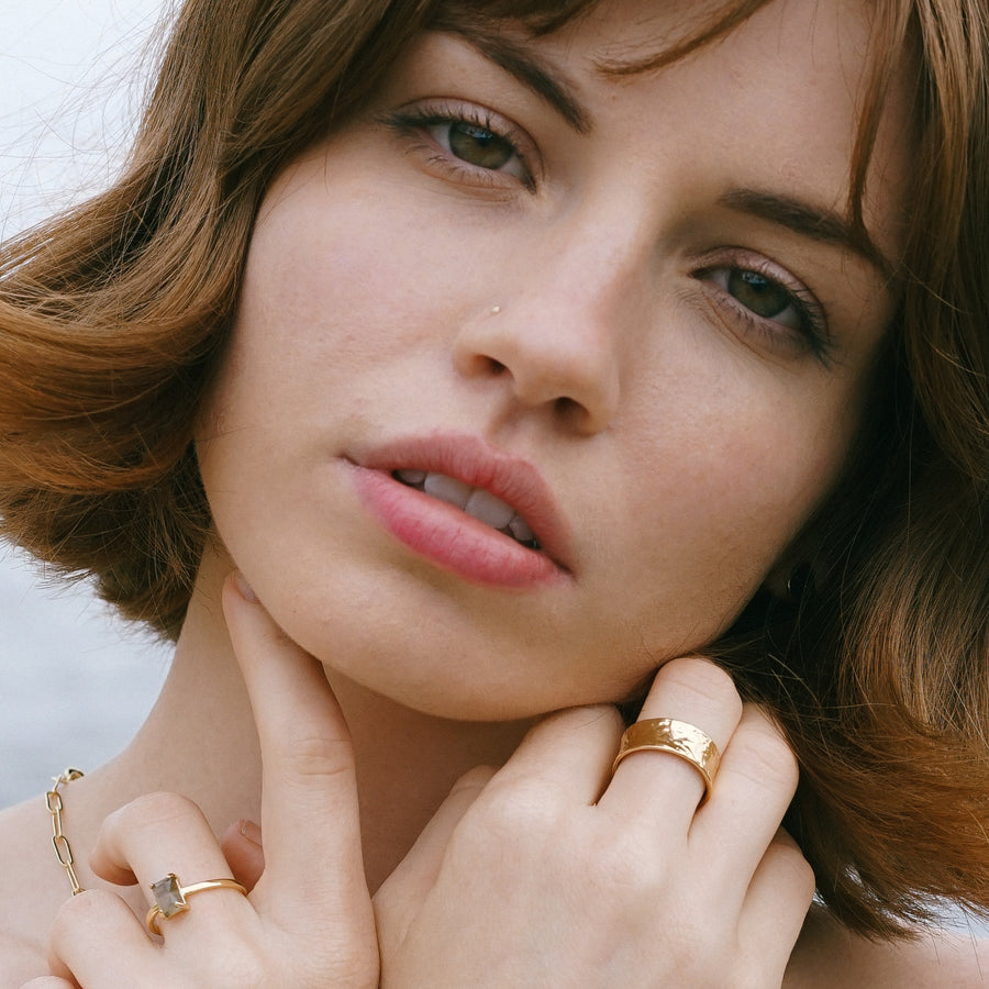 Margaritte Hammered Boyfriend Ring