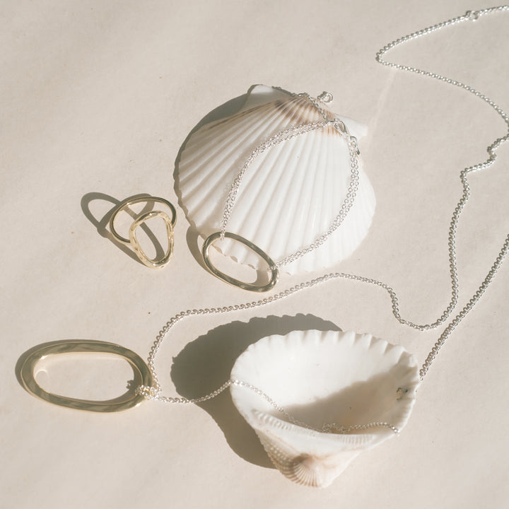 Eleanor Organic Oval Necklace (Long)